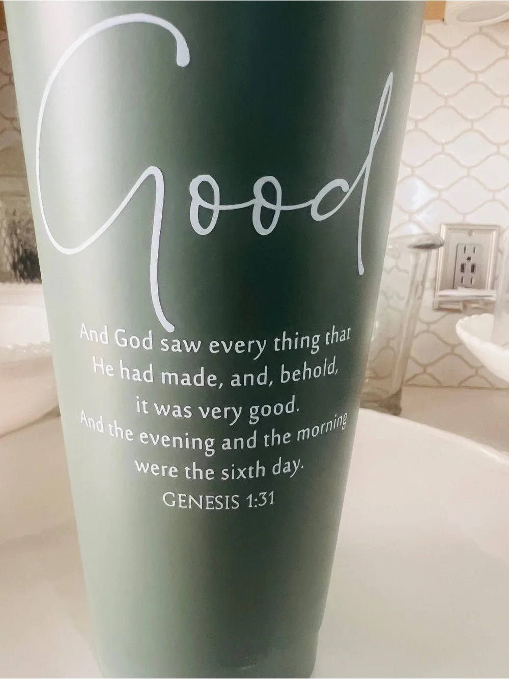 3pc 24 fl oz Plastic Tumblers BPA-Free w/ Lids & Straws Bible Verse Set